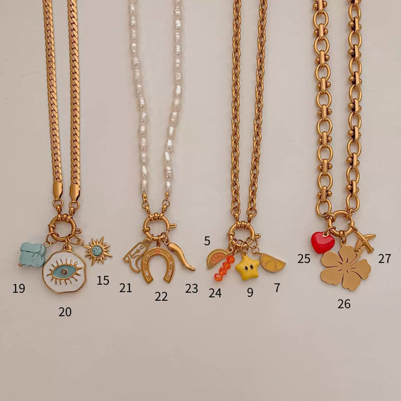 Wholesale Bag Stainless Steel Fruit Pattern Electroplated Pendant