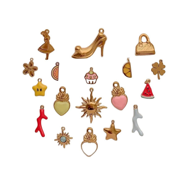 Wholesale Bag Stainless Steel Fruit Pattern Electroplated Pendant