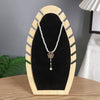 Wholesale Bamboo Wood Jewelry Display Rack With Flame Pendant Hanger And Bracelet Shelf