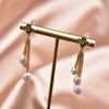 Wholesale Baroque Asymmetrical Earrings With Natural Pearl Flower Tassel Retro Temperament Metal Material And Electroplating Design