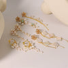 Wholesale Baroque Asymmetrical Earrings With Natural Pearl Flower Tassel Retro Temperament Metal Material And Electroplating Design