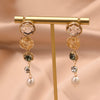 Wholesale Baroque Asymmetrical Earrings With Natural Pearl Flower Tassel Retro Temperament Metal Material And Electroplating Design