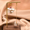 Wholesale Baroque Asymmetrical Earrings With Natural Pearl Flower Tassel Retro Temperament Metal Material And Electroplating Design