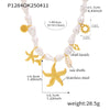 Wholesale Baroque Beads Starfish Multiaccessories Collarbone Necklace In Stainless Steel Shell Beads With Electroplating Geometric Pattern For Women Light Luxury Minimalist Style