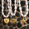 Wholesale Baroque Beads Starfish Multiaccessories Collarbone Necklace In Stainless Steel Shell Beads With Electroplating Geometric Pattern For Women Light Luxury Minimalist Style