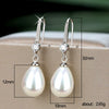 Wholesale Baroque Dropshaped Imitation Pearl Long Earrings For Women Copper Geometric Style Set With Pearls