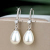 Wholesale Baroque Dropshaped Imitation Pearl Long Earrings For Women Copper Geometric Style Set With Pearls