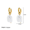 Wholesale Baroque Imitation Freshwater Pearl Earrings High Sense Geometric 18K Gold Plated Stainless Steel Pvdp Furnace Real Gold Process For Women