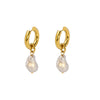 Wholesale Baroque Imitation Freshwater Pearl Earrings High Sense Geometric 18K Gold Plated Stainless Steel Pvdp Furnace Real Gold Process For Women