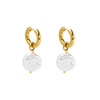 Wholesale Baroque Imitation Freshwater Pearl Earrings High Sense Geometric 18K Gold Plated Stainless Steel Pvdp Furnace Real Gold Process For Women