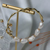 Wholesale Baroque Natural Freshwater Pearl Copper Bracelet Simple Elegant Minimalist Unisex