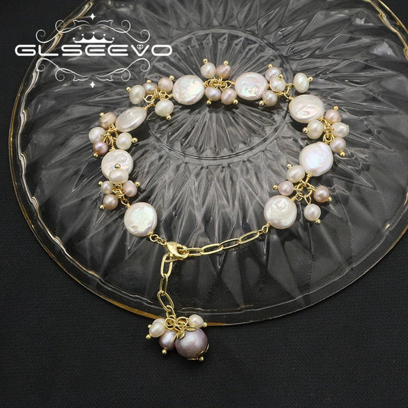 Wholesale Baroque Pearl Bracelet Retro Style Geometric Electroplated For Women