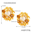 Wholesale Baroque Retro Exaggerated Middle Ancient Earrings With Antique Laminated Flower Design And Geometric Pattern Electroplated