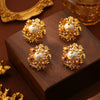 Wholesale Baroque Retro Exaggerated Middle Ancient Earrings With Antique Laminated Flower Design And Geometric Pattern Electroplated