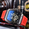 Wholesale Barrel Dial Quartz Watch Business Style Alloy Case Rubber Strap Stainless Steel Buckle For Men