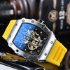 Wholesale Barrel Dial Quartz Watch Business Style Alloy Case Rubber Strap Stainless Steel Buckle For Men