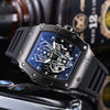 Wholesale Barrel Dial Quartz Watch Business Style Alloy Case Rubber Strap Stainless Steel Buckle For Men