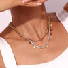 Wholesale Basic Classic Style Pentagram Stainless Steel Plating Inlay 18k Gold Plated Rhinestones Necklace