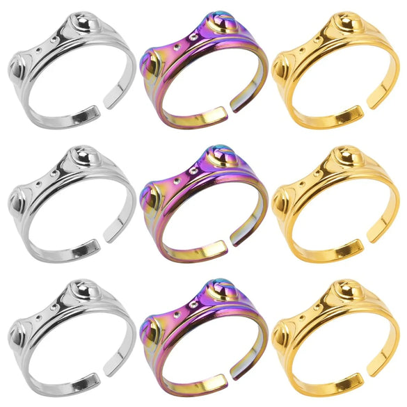 Wholesale Basic Geometric Stainless Steel Plating Open Rings