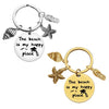 Wholesale Beach Stainless Steel Keychain With Starfish And Conch Design