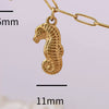 Wholesale Beach Starfish And Conch Pendant Necklace Natural Style Stainless Steel Mixed Gemstone Inlay 18K Gold Plated