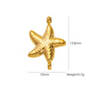 Wholesale Beach Wind Pendant Accessories Animal Style Starfish Shell 304 Stainless Steel Electroplated