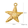 Wholesale Beach Wind Pendant Accessories Animal Style Starfish Shell 304 Stainless Steel Electroplated