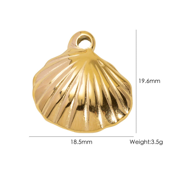 Wholesale Beach Wind Pendant Accessories Animal Style Starfish Shell 304 Stainless Steel Electroplated
