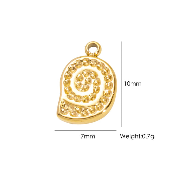 Wholesale Beach Wind Pendant Accessories Animal Style Starfish Shell 304 Stainless Steel Electroplated