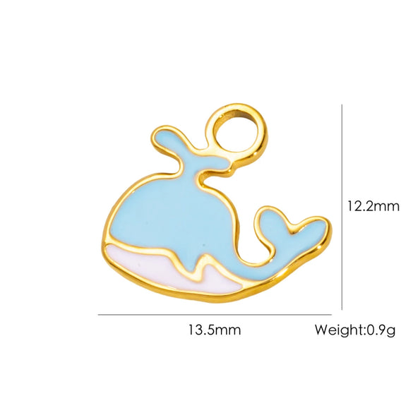 Wholesale Beach Wind Pendant Accessories Animal Style Starfish Shell 304 Stainless Steel Electroplated