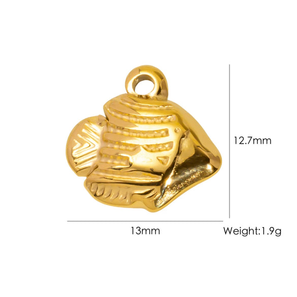 Wholesale Beach Wind Pendant Accessories Animal Style Starfish Shell 304 Stainless Steel Electroplated