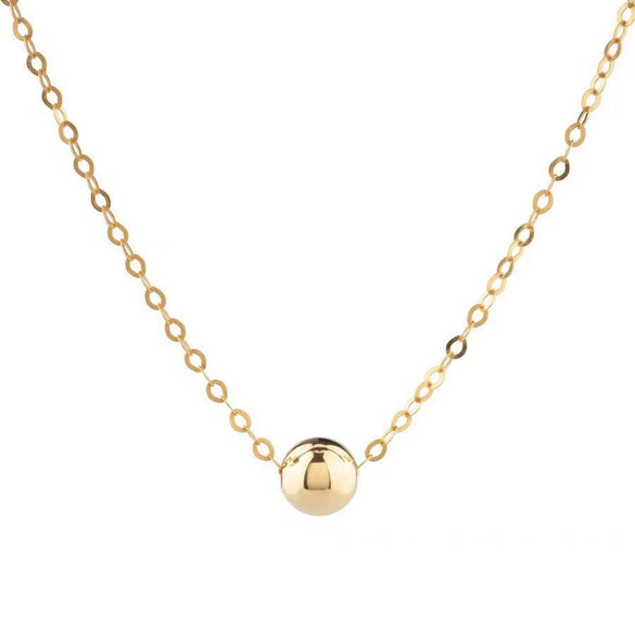 Wholesale Bead Necklace 925 Sterling Silver Geometric Oshaped Chain Plated With Gold Polished Minimalist Style For Women