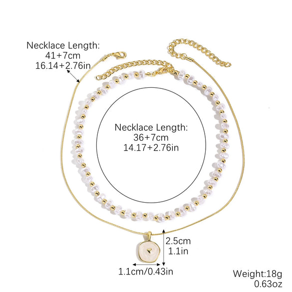 Wholesale Beaded Alloy Necklace Electroplated Geometric Style Women's Clavicle Chain