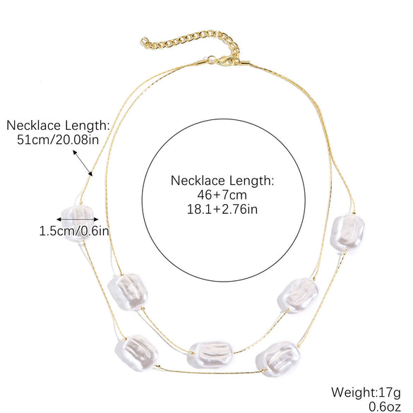 Wholesale Beaded Alloy Necklace Electroplated Geometric Style Women's Clavicle Chain