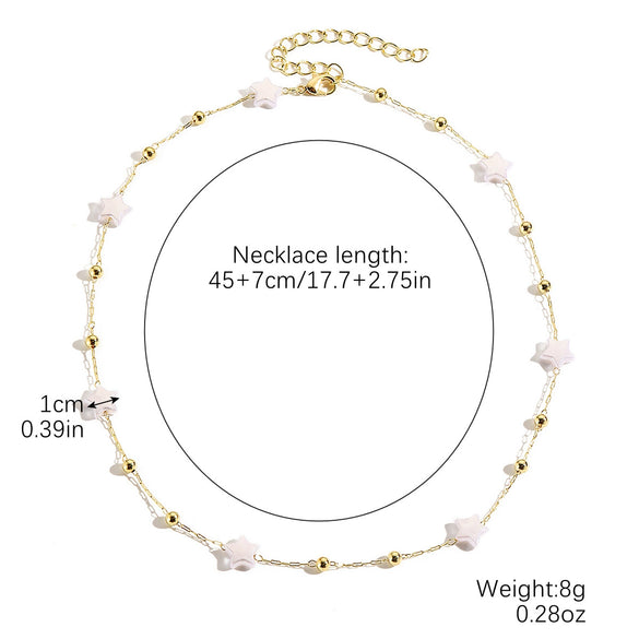 Wholesale Beaded Alloy Necklace Electroplated Geometric Style Women's Clavicle Chain