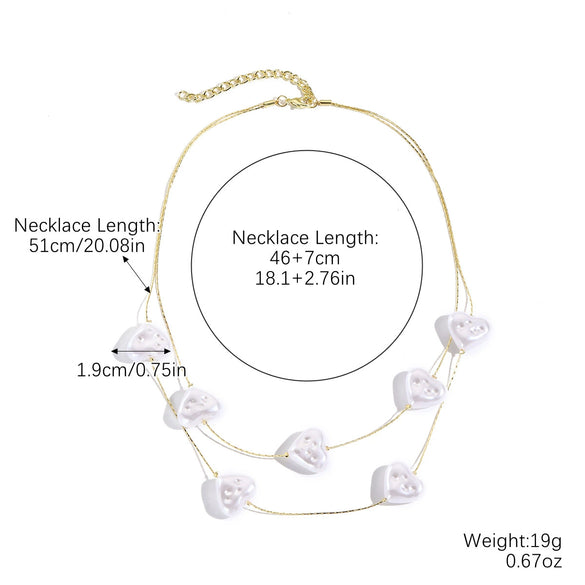 Wholesale Beaded Alloy Necklace Electroplated Geometric Style Women's Clavicle Chain