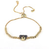 Wholesale Beaded Bracelet Copper Gold Plated Animal Bear Zircon Ins Style