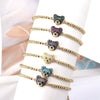 Wholesale Beaded Bracelet Copper Gold Plated Animal Bear Zircon Ins Style
