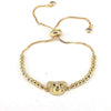 Wholesale Beaded Bracelet Copper Gold Plated Animal Bear Zircon Ins Style