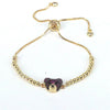 Wholesale Beaded Bracelet Copper Gold Plated Animal Bear Zircon Ins Style