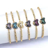 Wholesale Beaded Bracelet Copper Gold Plated Animal Bear Zircon Ins Style