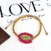 Wholesale Beaded Bracelet Gold Plated Copper Beads Geometric Pattern Electroplating For Women