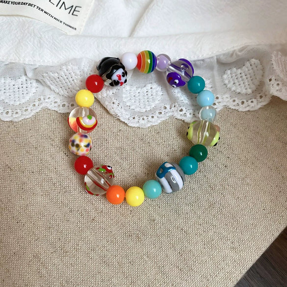 Wholesale Beaded Bracelet Mixed Materials Handmade Sweet Stars Animal Zodiac Bow Insect Cartoon Characters Leaf Rhombus Geometric For Women