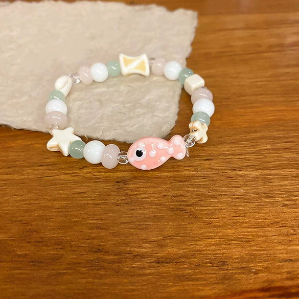 Wholesale Beaded Bracelet Mixed Materials Handmade Sweet Stars Animal Zodiac Bow Insect Cartoon Characters Leaf Rhombus Geometric For Women