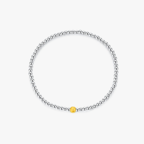 Wholesale Beaded Bracelet S925 Sterling Silver Geometric Popular Style Electroplating For Women