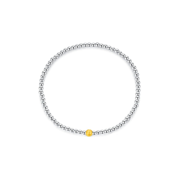 Wholesale Beaded Bracelet S925 Sterling Silver Geometric Popular Style Electroplating For Women