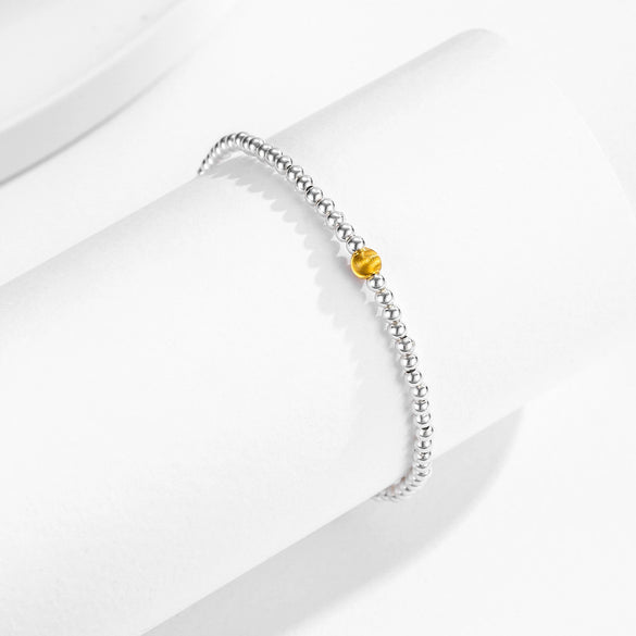 Wholesale Beaded Bracelet S925 Sterling Silver Geometric Popular Style Electroplating For Women