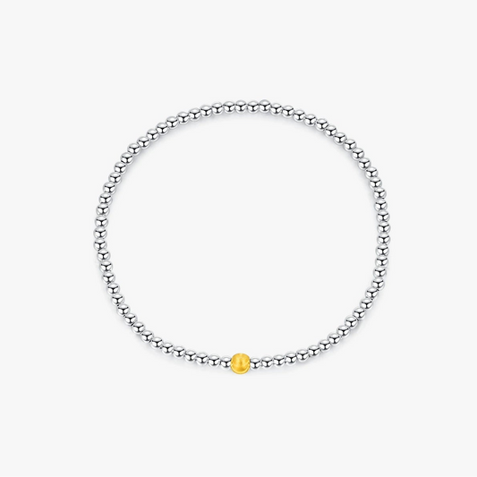 Wholesale Beaded Bracelet S925 Sterling Silver Geometric Popular Style Electroplating For Women