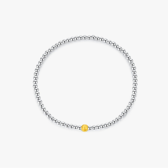 Wholesale Beaded Bracelet S925 Sterling Silver Geometric Popular Style Electroplating For Women