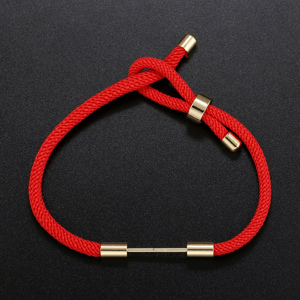 Wholesale Beaded Buckle Jewelry Diy Braided Hand Rope Semifinished Red Rope Bracelet Geometric Women's